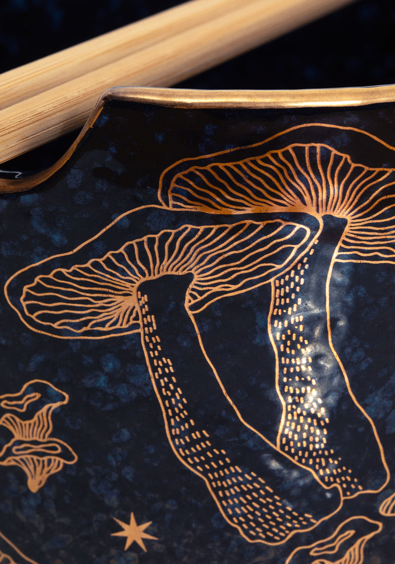 Faefire Foiled Mushroom Print Ramen Bowl