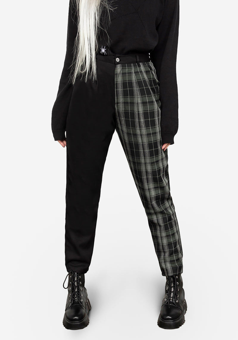 Checkmate High Waist Tapered Trousers