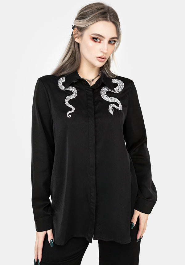 Slither Embroidered Snake Shirt