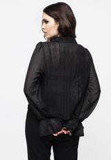 Evelyn Sheer Ruffle Blouse