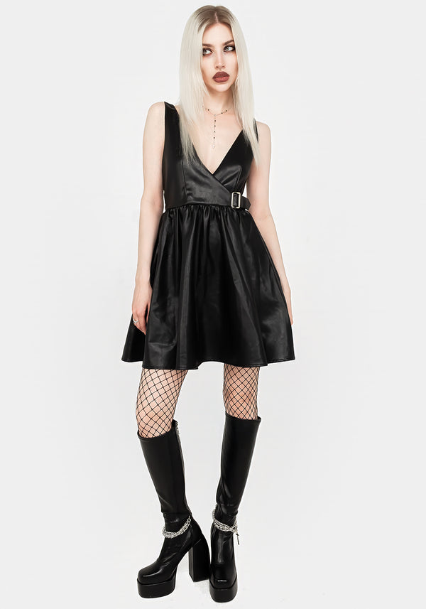 Opium Faux Leather Mini Dress