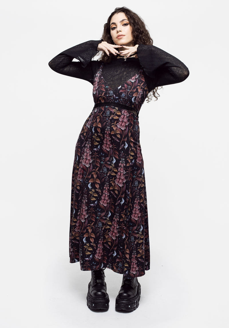 Morella Sheer Skull Lace Bodysuit Midaxi Dress – Disturbia