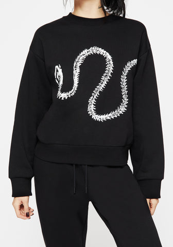 Amiri black discount glitter snake sweatshirt