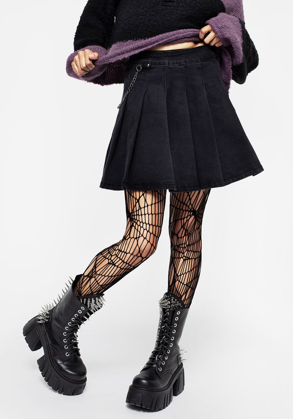 Cobweb Patterned Fishnet Tights