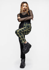 Mayflower Spliced Check High Waist Tapered Trousers