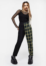 Mayflower Spliced Check High Waist Tapered Trousers