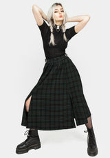 Nightingale Buckled Check Midi Skirt