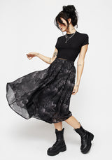 Revelation Chiffon Frill Midi Skirt