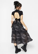 Revelation Chiffon Frill Midi Skirt