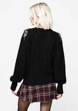 Patrice Embroidered Cable Knit Jumper