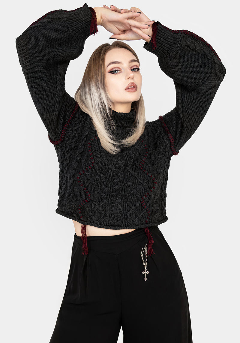 Vaila Cable Knit Crop Sweater