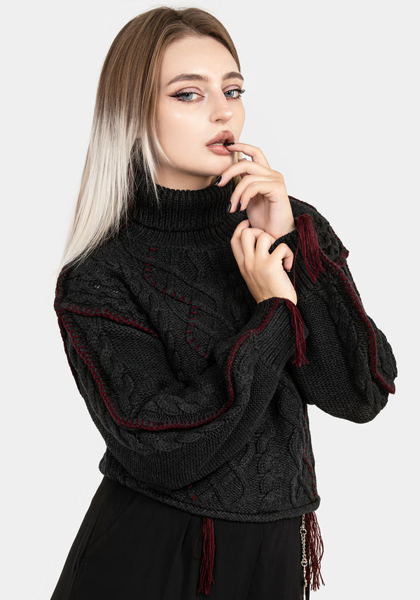 Vaila Cable Knit Crop Sweater