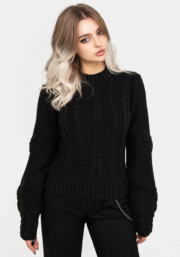 Virda Cable Knit Twist Sweater