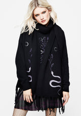 Dominion Snake Embroidered Knit Sweater