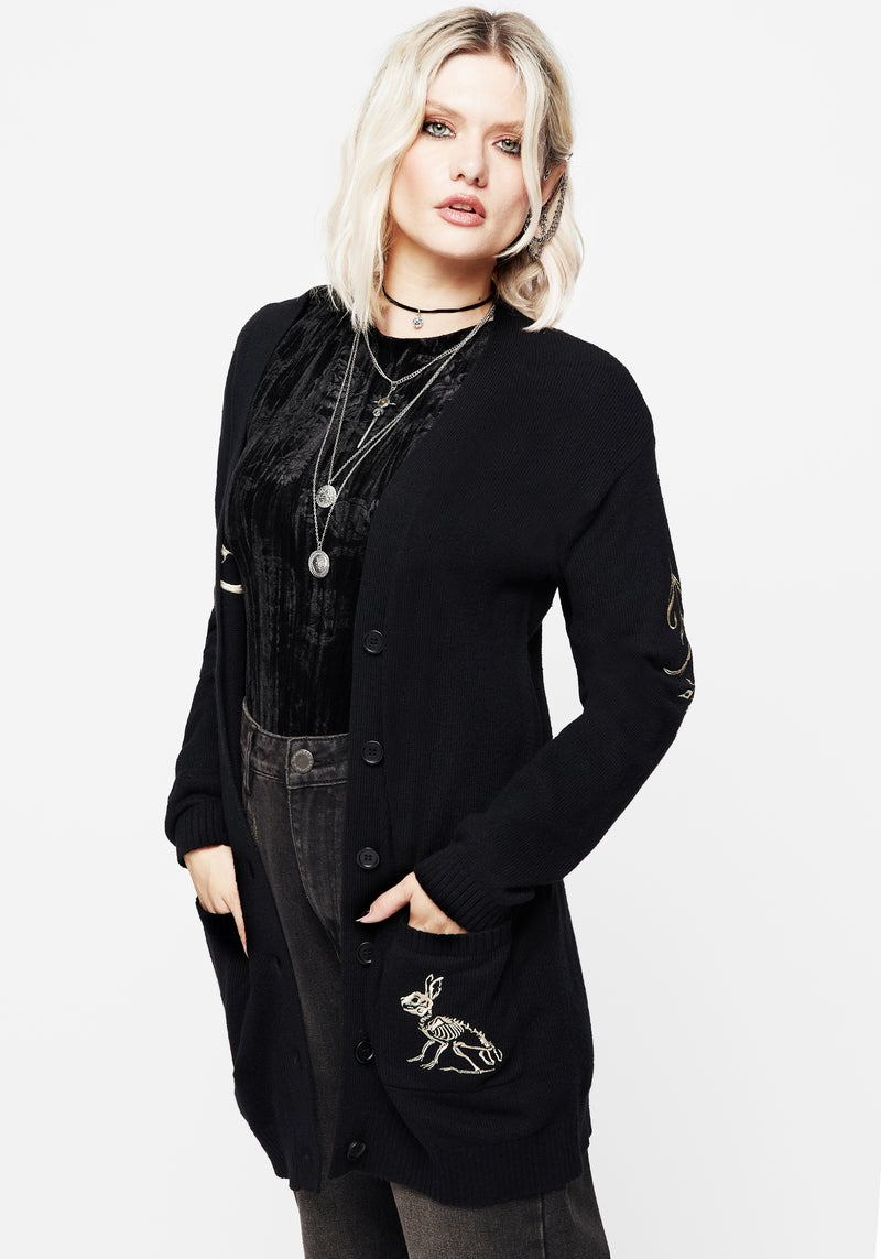 Hester Embroidered Knit Longline Cardigan