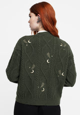 Dianne Embroidered Cable Knit Cardigan