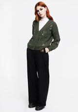 Dianne Embroidered Cable Knit Cardigan