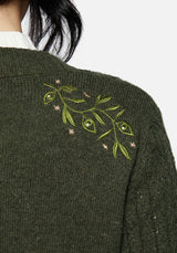 Swamplife Embroidered Cable Knit Longline Cardigan