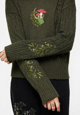 Swamplife Embroidered Cable Knit Relaxed Sweater