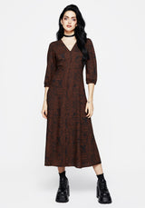 Daemonologie Woodcut Print Button Up Midaxi Dress