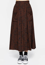 Daemonologie Woodcut Print Midaxi Skirt