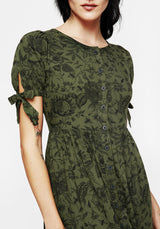 Meadowflowers Floral Print Button Up Tiered Midaxi Dress