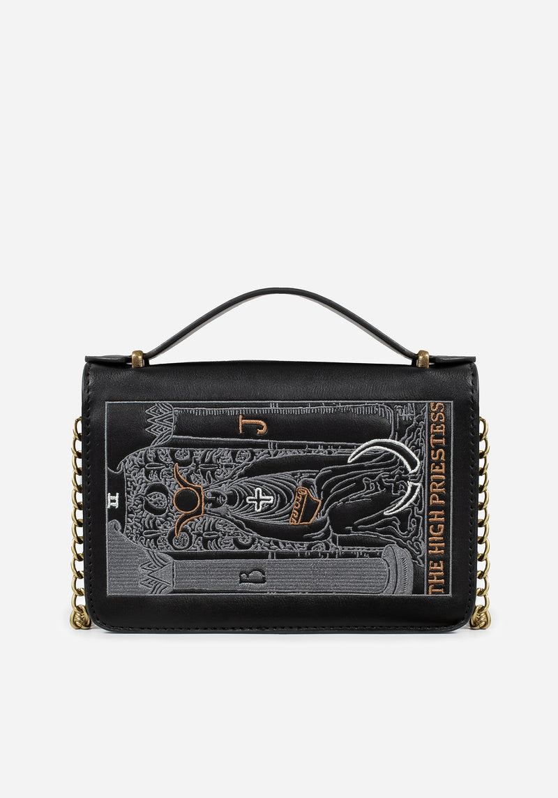 High Priestess Embroidered Crossbody Clutch Bag