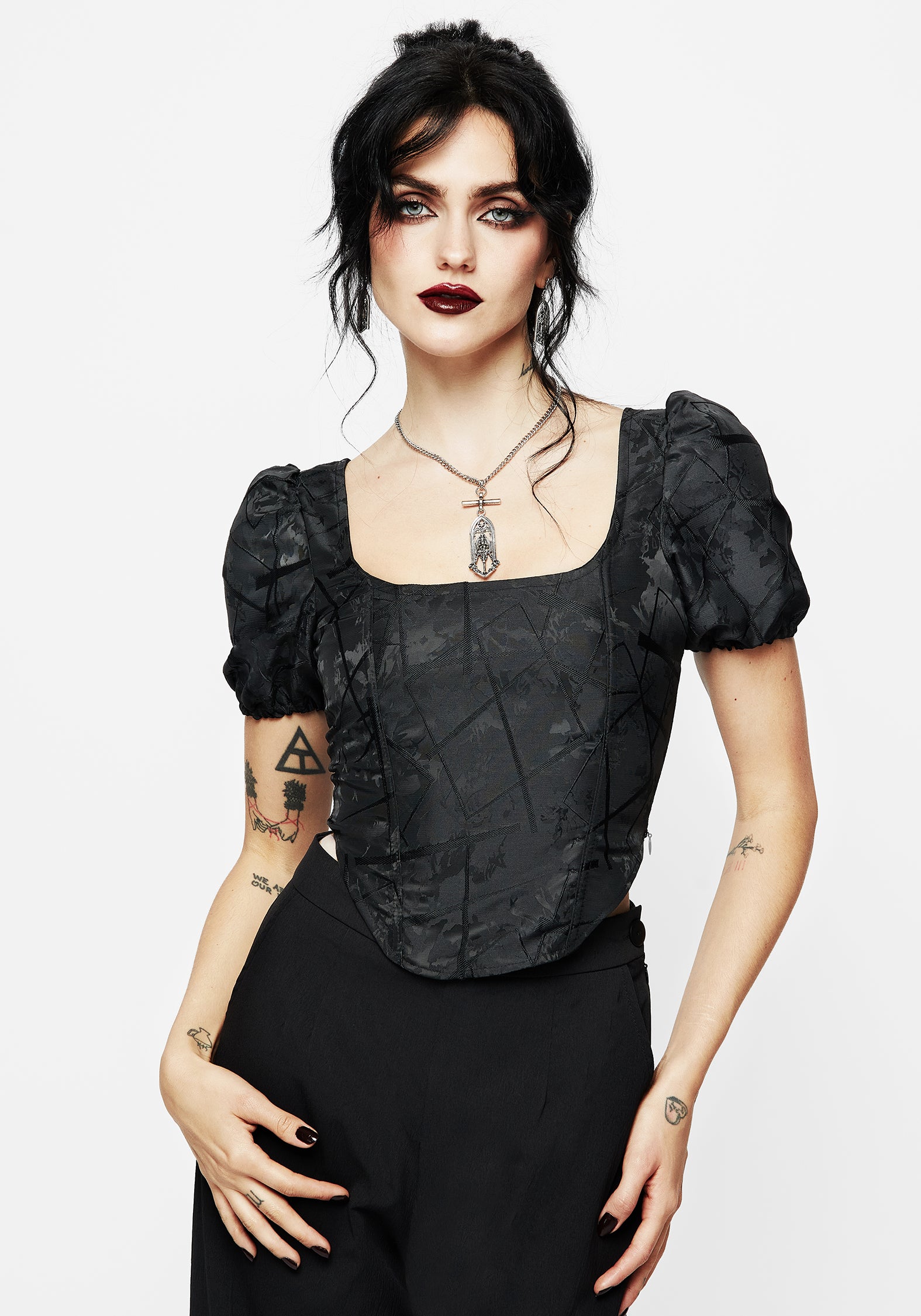 Chatelaine Puff Sleeve Corset Top – Disturbia