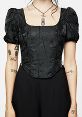 Chatelaine Puff Sleeve Corset Top