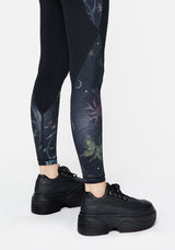 Rosanella Floral Fairy Print Athleisure Sports Leggings