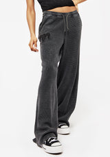 Ariel Cotton Blend Embroidered Wide Leg Jogger