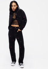 Styx Moth Embroidered Cord Trousers