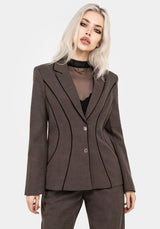 Cointrelle Herringbone Piped Blazer