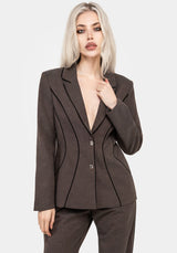 Cointrelle Herringbone Piped Blazer