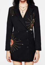 Ingrid Hand Embroidered Applique Blazer Dress