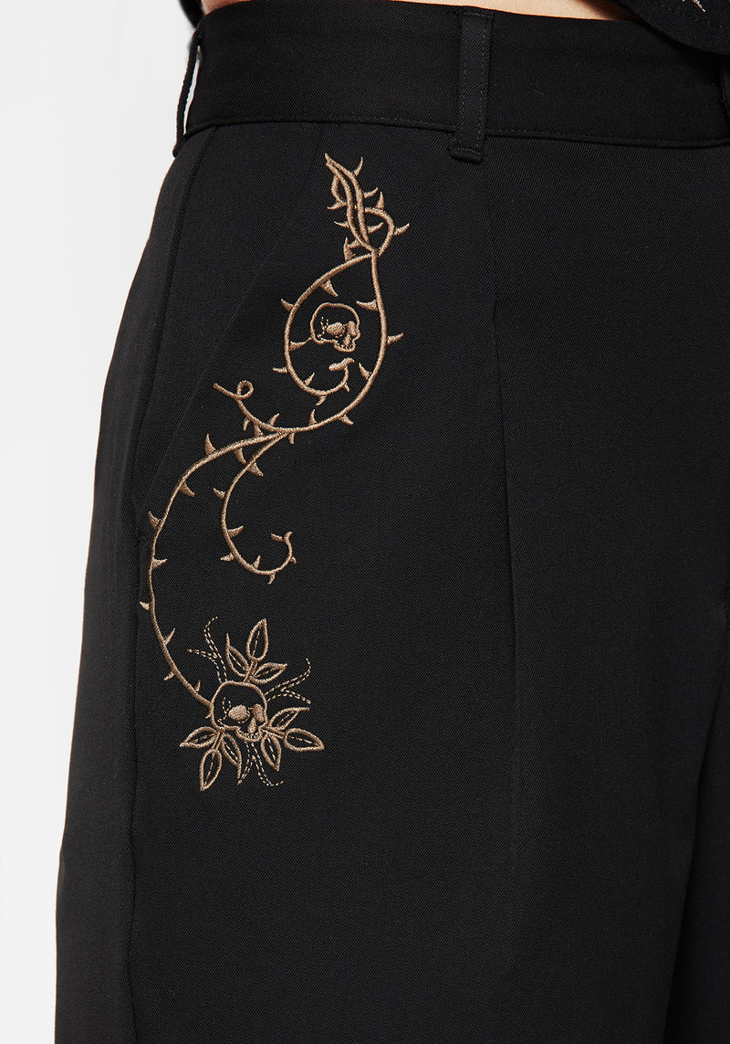 Vanitas Thorn Embroidered Tapered Trousers