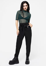 Dinza Tie Waist Tapered Trousers