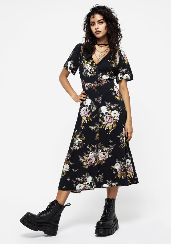 Revival Floral Button Up Midi Dress