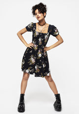 Revival Floral Puff Sleeve Shirred Mini Dress