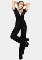 Lilias Devoré Velour Mesh Jumpsuit