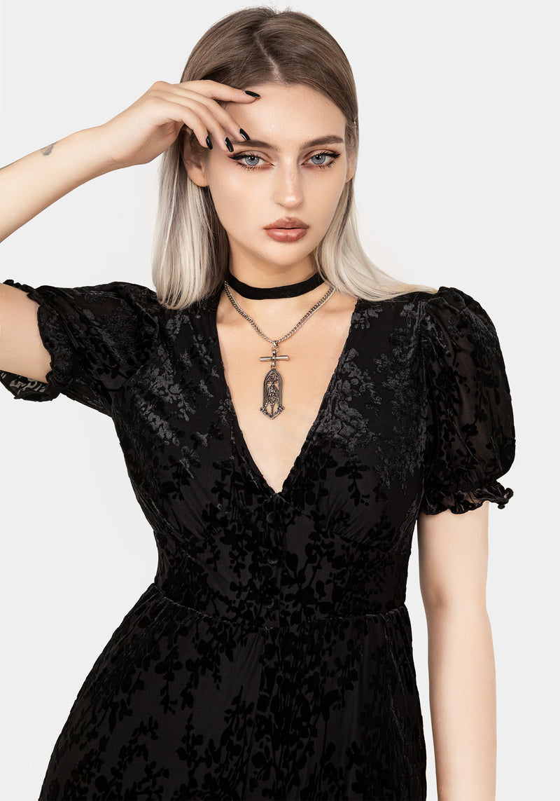 Lilias Devoré Velour Mesh Jumpsuit