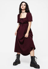 Sarcophagi Ruched Front Midaxi Dress