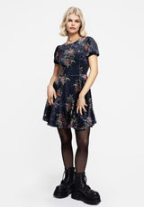 Cleome Floral Spiderweb Velour Mini Dress