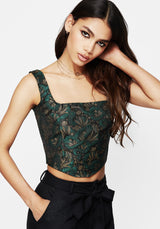 Rena Snake Jacquard Corset Top