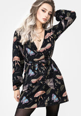 Nightmoth Mini Wrap Dress