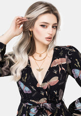 Nightmoth Mini Wrap Dress