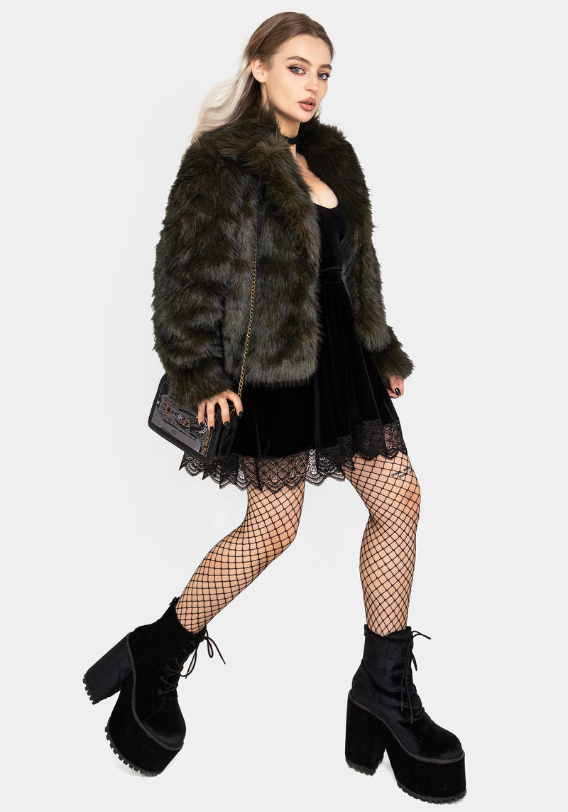 Monstrum Cropped Faux Fur Jacket