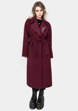 Oath Longline Belted Coat with Pin Brooch