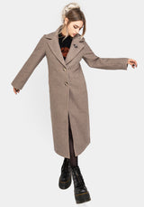 Yellowjacket Longline Bouclé Coat with Brooch