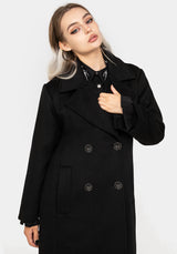 Theia Double Breasted Longline Wool Blend Coat